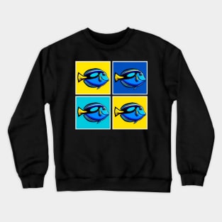 Pop Blue Tang Fish - Cool Aquarium Fish Crewneck Sweatshirt